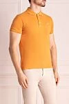 Jacob Cohen Cotton and elastane polo orange for men - Embroidered brand logo, contrast cuffs and collar. 95% cotton, 5% elastane. Buttons. Country of manufacture: Italy. Care: specialized cleaning - photo 3