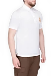 Billionaire Cotton polo white for men - Brand logo embroidery. 100% cotton. Buttons. Country of origin: Italy. Care: specialized cleaning - photo 3