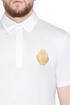 Billionaire Cotton polo white for men - Brand logo embroidery. 100% cotton. Buttons. Country of origin: Italy. Care: specialized cleaning - photo 5