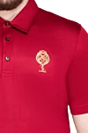 Billionaire Cotton polo red for men - Brand logo embroidery. 100% cotton. Buttons. Country of origin: Italy. Care: specialized cleaning - photo 5