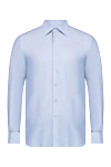 Stefano Ricci Blue cotton and silk shirt for men - 73% cotton, 23% silk. Closure: buttons. Country of origin: Italy. Care: specialized cleaning - photo 1