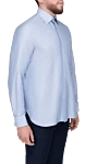Stefano Ricci Blue cotton and silk shirt for men - 73% cotton, 23% silk. Closure: buttons. Country of origin: Italy. Care: specialized cleaning - photo 3