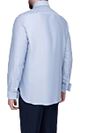Blue cotton and silk shirt for men Stefano Ricci - 73% cotton, 23% silk. Closure: buttons. Country of origin: Italy. Care: specialized cleaning - photo 4