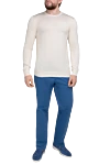 White silk and cashmere jumper for men Billionaire - 85% silk, 15% cashmere. Country of origin: Italy. Care: specialized cleaning - photo 2