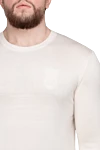 Billionaire White silk and cashmere jumper for men - 85% silk, 15% cashmere. Country of origin: Italy. Care: specialized cleaning - photo 5