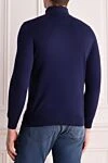 Cotton long sleeve polo blue for men Dalmine - Long sleeve. 100% cotton. Closure: Zipper. Country of manufacture: Italy. Care: specialized cleaning - photo 4