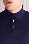 Dalmine Cotton long sleeve polo blue for men - Long sleeve. 100% cotton. Closure: Zipper. Country of manufacture: Italy. Care: specialized cleaning - photo 5