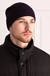 Cashmere hat purple for men Drumohr - 100% cashmere. Country of manufacture: Italy. Care: specialized cleaning - photo 2