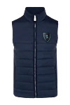 Billionaire Blue polyester vest for men - Brand Emblem. 100% polyester. Closure: Zipper, buttons. Two side pockets, three inner pockets. Insulation: goose down. Lining: 100% nylon, 100% polyamide. Country of manufacture: Italy. Care: specialized cleaning - photo 1