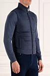 Billionaire Blue polyester vest for men - Brand Emblem. 100% polyester. Closure: Zipper, buttons. Two side pockets, three inner pockets. Insulation: goose down. Lining: 100% nylon, 100% polyamide. Country of manufacture: Italy. Care: specialized cleaning - photo 3