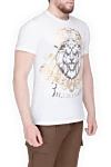 Billionaire White cotton T-shirt for men - picture and logo print. 100% cotton. Country of origin: Italy. Care: specialized cleaning - photo 3