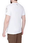 White cotton T-shirt for men Billionaire - picture and logo print. 100% cotton. Country of origin: Italy. Care: specialized cleaning - photo 4