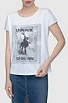 Ko Samui White cotton T-shirt for women - picture print. 100% cotton. Country of manufacture: Italy. Care: specialized cleaning - photo 3