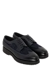 Doucal`s Blue leather wingtip derby shoes for men - Perforation. 100% leather. Lace-up. Interior: Leather. Insole: Leather. Heel height: 2cm. Outsole: Other materials. Country of manufacture: Italy. Care: specialized cleaning - photo 3