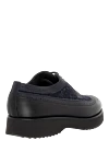 Blue leather wingtip derby shoes for men Doucal`s - Perforation. 100% leather. Lace-up. Interior: Leather. Insole: Leather. Heel height: 2cm. Outsole: Other materials. Country of manufacture: Italy. Care: specialized cleaning - photo 4
