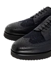 Doucal`s Blue leather wingtip derby shoes for men - Perforation. 100% leather. Lace-up. Interior: Leather. Insole: Leather. Heel height: 2cm. Outsole: Other materials. Country of manufacture: Italy. Care: specialized cleaning - photo 5