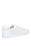 White leather sneakers for men Doucal`s - perforation. 100% genuine leather. lacing. height 2cm. Country of manufacture: Italy. Care: specialized cleaning - photo 4