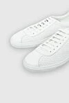 Doucal`s White leather sneakers for men - perforation. 100% genuine leather. lacing. height 2cm. Country of manufacture: Italy. Care: specialized cleaning - photo 5