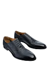 Doucal`s Blue leather men's shoes - Textured leather. 100% leather. Strap. Interior: Leather. Insole: Leather. Heel height: 2cm. Outsole: Other materials. Country of manufacture: Italy. Care: specialized cleaning - photo 3