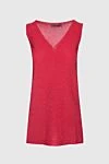 D.Exterior Red viscose and polyamide jumper for women - V-neck, sleeveless. 72% viscose, 28% polyamide. Country of manufacture: Italy. Care: specialized cleaning - photo 1