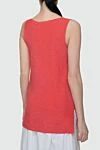 Red viscose and polyamide jumper for women D.Exterior - V-neck, sleeveless. 72% viscose, 28% polyamide. Country of manufacture: Italy. Care: specialized cleaning - photo 4