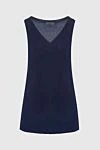 D.Exterior Blue viscose and polyamide jumper for women - V-neck, sleeveless. 72% viscose, 28% polyamide. Country of manufacture: Italy. Care: specialized cleaning - photo 1