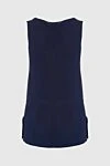 Blue viscose and polyamide jumper for women D.Exterior - V-neck, sleeveless. 72% viscose, 28% polyamide. Country of manufacture: Italy. Care: specialized cleaning - photo 6