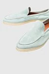 Andrea Ventura Loafers women's suede with contrast sole light blue - contrasting sole. suede. Heel height: 2 cm. Country of origin: Italy. Care: specialized cleaning - photo 5