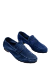 Andrea Ventura Blue suede loafers for men - contrast sole. 100% suede. Sole Height: Heel Height 2cm. Country of manufacture: Italy. Care: specialized cleaning - photo 3