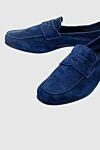 Andrea Ventura Blue suede loafers for men - contrast sole. 100% suede. Sole Height: Heel Height 2cm. Country of manufacture: Italy. Care: specialized cleaning - photo 5