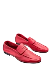 Andrea Ventura Red leather loafers for men - contrast sole. 100% leather. Sole Height: Heel Height 2cm. Country of manufacture: Italy. Care: specialized cleaning - photo 3