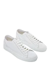 Doucal`s White leather sneakers for men - 100% genuine leather. lacing. height 2cm. Country of manufacture: Italy. Care: specialized cleaning - photo 3