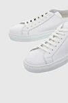 Doucal`s White leather sneakers for men - 100% genuine leather. lacing. height 2cm. Country of manufacture: Italy. Care: specialized cleaning - photo 5