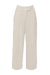 Peserico Beige viscose trousers for women - two pockets. 97% viscose, 3% elastane. zipper, hooks. Country of manufacture: Italy. Care: specialized cleaning - photo 1