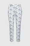 Peserico White cotton trousers for women - fantasy pattern. four pockets. 98% cotton, 2% elastane. elastic belt. Country of manufacture: Italy. Care: specialized cleaning - photo 1