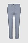 Peserico Gray cotton trousers for women - four pockets. 97% cotton, 3% elastane. button, zipper. Country of manufacture: Italy. Care: specialized cleaning - photo 1