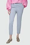 Peserico Gray cotton trousers for women - four pockets. 97% cotton, 3% elastane. button, zipper. Country of manufacture: Italy. Care: specialized cleaning - photo 3