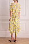 Yellow silk dress for women Valentino - zipper. floral pattern. 100% silk. Country of origin: Italy. Care: specialized cleaning - photo 4