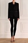 Black viscose and polyester leggings for women Valentino - 83% viscose, 17% polyester. elastic belt. Country of manufacture: Italy. Care: specialized cleaning - photo 2