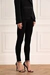 Valentino Black viscose and polyester leggings for women - 83% viscose, 17% polyester. elastic belt. Country of manufacture: Italy. Care: specialized cleaning - photo 3