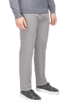 Marco Pescarolo Gray trousers for men - 85% cotton, 11% silk, 4% elastane. Closure: button, zipper. two side pockets, two back pockets. Lining: lining parts 100% cotton. Country of origin: Italy. Care: specialized cleaning - photo 3