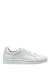 Magnanni White leather sneakers for men - perforation. 100% genuine leather. lacing. height 2 cm. Country of origin: Spain. Care: specialized cleaning - photo 1