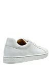 White leather sneakers for men Magnanni - perforation. 100% genuine leather. lacing. height 2 cm. Country of origin: Spain. Care: specialized cleaning - photo 4