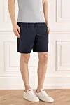 Brunello Cucinelli Beach shorts made of polyamide with elastane, blue, for men - 95% polyamide, 5% elastane. Closure: drawstring. two side, one back. Country of origin: Italy. Care: specialized cleaning - photo 3