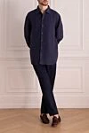 Cotton and elastane trousers, blue for men Brunello Cucinelli - tucks. 97% cotton, 3% elastane. Closure: button, zipper. two side pockets, two back pockets with button flaps. Lining: lining parts 100% cotton. Country of origin: Italy. Care: specialized cleaning - photo 2