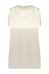 Panicale White silk blouse for women - free cut, sleeveless. silk, elastane. Country of manufacture: Italy. Care: specialized cleaning - photo 1