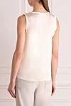 White silk blouse for women Panicale - free cut, sleeveless. silk, elastane. Country of manufacture: Italy. Care: specialized cleaning - photo 4