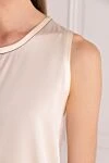 Panicale White silk blouse for women - free cut, sleeveless. silk, elastane. Country of manufacture: Italy. Care: specialized cleaning - photo 5