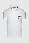 Corneliani Cotton polo white for men - Brand logo, contrasting lines on cuffs and collar. Chest pocket. 100% cotton. Buttons. Country of origin: Italy. Care: specialized cleaning - photo 1