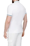 Cotton polo white for men Corneliani - Brand logo, contrasting lines on cuffs and collar. Chest pocket. 100% cotton. Buttons. Country of origin: Italy. Care: specialized cleaning - photo 4